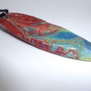 Rainbow natural handpainted necklace